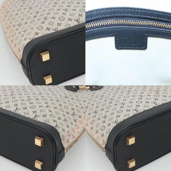 LOUIS VUITTON Monogram Mini Alma Haut Hand Bag Blue M92202 LV Auth - Picture 15 of 15